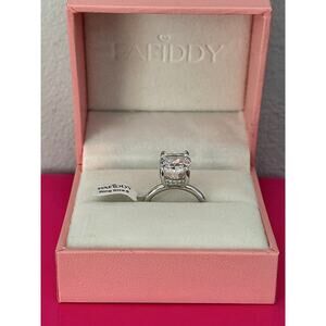 Paffidy 3.5ct D Color Moissanite Cushion Solitaire Ring Size 6 | S925 NEW